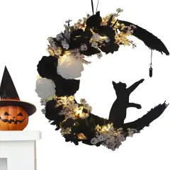 Halloween Moon Cat Wreaths for Front Door