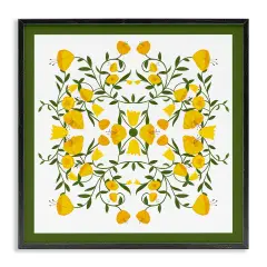 Stupell Industries Golden Blooms Symmetry Framed Giclee Wall Art Design by Michelle Ingari Designs