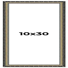 10x30 Museum-Quality Picture Frame with UV-Resistant Acrylic & Acid-Free Backing, Available in 4 Finishes - Gold, Silver, Bronze, and Black