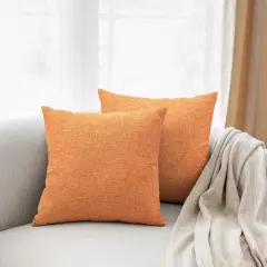 Set of 2 Orange Fall Throw Pillow Covers 20x20