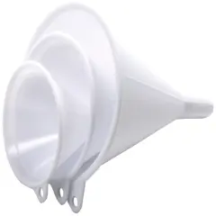 Norpro Durable Plastic Funnels, 2.5" to 4" Wide Mouth, Set of 3,White