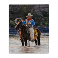 Stupell Industries Cowboy & River Passage Canvas Wall Art Design by David Graham