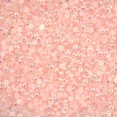 Crystal Lane DIY SS12(3mm) Plastic Pearl Flatback Rhinestones, 1850pcs Pink AB