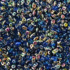 Matubo 2-Hole Czech Glass Vitrail Superduo Beads, 100g Sapphire
