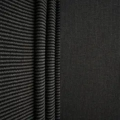 1 Yard Knit Jacquard Rib Fabric Polyester Rayon Spandex Stretch 52" Wide Charcoal