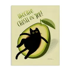 Stupell Industries Avocato Crush on You Canvas Wall Art Design by Leeza Hernandez