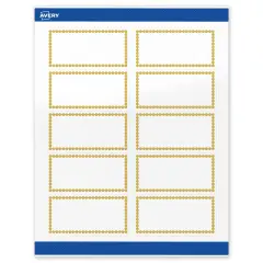 Avery Printable Rectangle Labels, Gold Beads, 2" x 4", Glossy White Rectangle Labels, Permanent, Laser/Inkjet, 100ct, Great for Product Labels