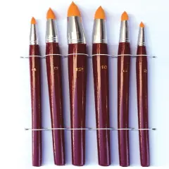6 Round BRUSH SET - Oil Watercolor Acrylic Artist Painting Fine Point Detail rb