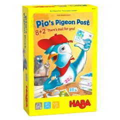 HABA Pio's Pigeon Post Board Game for Kids 5 & Up, A Fun Arithmetic Family Game and Stem Toy with Postcards and Mail Multicolor