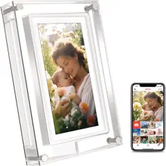 5" Clear WiFi Acrylic Digital Photo Frame &ndash; Smart Video Picture Frame with Frameo App