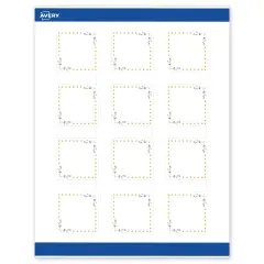 Avery Printable Square Labels, Gold Dots with Green Florals, 2" x 2", Matte White Square Labels, Permanent, Laser/Inkjet, 120ct, Great for Product Labels