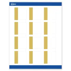 Avery Printable Square Labels, Gold-Dipped Edge, 2" x 2", Matte White Square Labels, Permanent, Laser/Inkjet, 120ct, Great for Product Labels