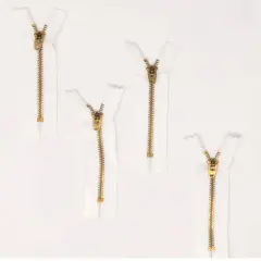 White Brass Jean Zipper 4.5MM Closed Bottom 4 to 9 Inch