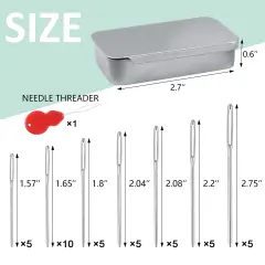 80/40 PCS Large-Eye Blunt Needles,8 Sizes Stainless Steel Yarn Knitting Needles,Sewing Needles,Crafting Knitting Weaving Stringing Needleswith Threaders for Finishing Off Crochet Projects CJ