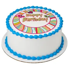 Cutie Pie Birthday PhotoCake&reg; Edible Cake Topper Icing Image for 6 inch Round cake or larger