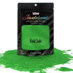 Jewelescent Mica Pearl Pigment Powder, Vivid Jade 3.5 oz (100g) Pouch - Cosmetic Grade, Epoxy Resin Color Pigment, Mica Powder for Resin, Soap, Slime, Candle Dye, Art, Crafts