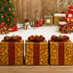 3 Pieces Rattan Gift Box Set Handmade Wedding Favor Organizers