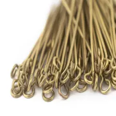 The Bead Chest Brass 21 Gauge 1.5 Inch Eye Pins (Approx 100 pieces)