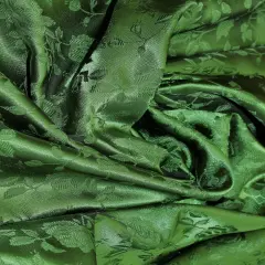 1 Yard Olive Jacquard Satin Fabric Reversible for Tablecloth Overlays Curtains 58/60 Inches Wide