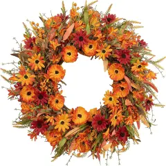 Artificial Fall Wreath 22 Inch Autumn Wreaths