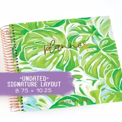Undated Planner - Signature Layout, Spiral Bound - "Tropical Greens" (#011)