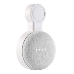 Wall Mount Holder For Google Home Mini, AC Outlet Bracket Built-in Cable Management Hide Messy Wires and without Drill/Screws, White by Insten