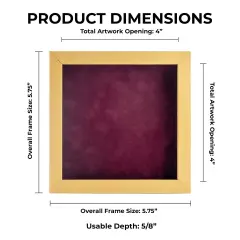 Classic Natural Wood Shadow Box Frame with Acrylic Front - Dark Red Suede Backing, 30 Sizes