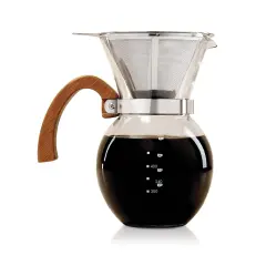 Pour-Over Coffee Maker Glass Carafe Stainless Steel Filter Scoop 22 Oz Capacity