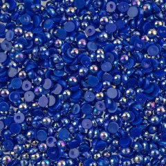 Crystal Lane DIY SS16(4mm) Plastic Pearl Flatback Rhinestones, 975pcs Dark Blue AB