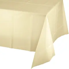 12 pc Bulk Ivory Plastic Table Covers 54 inch x 108 inch
