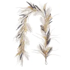 Christmas Fall Fields Bouquet with Feather and Pampas 6ft Garland