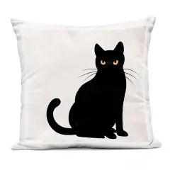 Stupell Industries Black Cat Eyes Silhouette Outdoor Pillow, 18 x 7 x 18