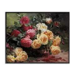 Stupell Industries Vintages Roses Still Life Framed Giclee Wall Art Design by Albert-Tibulle Furcy de Lavault
