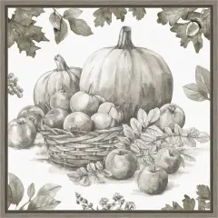 Bountiful Harvest IV Sketch by Leslie Trimbach Framed Canvas Wall Art