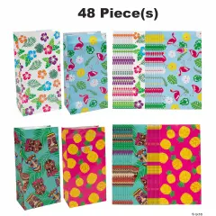 Luau Treat Bags with Stickers for 24