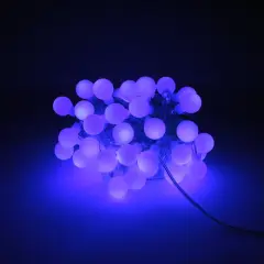 Perfect Holiday 50 LED String Light Bulb With Connector Blue