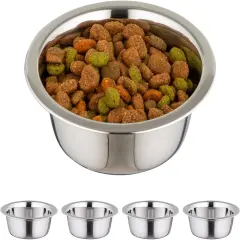 IRIS USA Stainless Steel Dog Bowls - 5 Pack, 16 oz Small Stainless Steel Dog Bowls Silver
