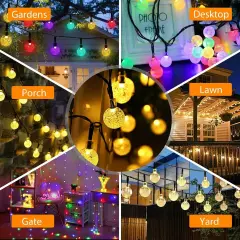 Kitcheniva Christmas 30 LED Solar String Lights Crystal Ball Waterproof 25.5ft Multicolor