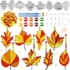 32 Sets Fall Suncatchers DIY Window Paint Art Suncatchers Fall Craft