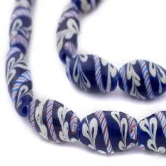 The Bead Chest Indigo Blue Lewis & Clark Beads (24x12mm)