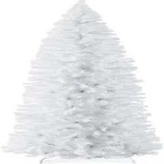 Pencil Christmas Tree Unlit Slim Artificial Tree with Foldable Base & Easy Assembly White