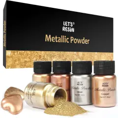 LET'S RESIN Metallic Pigment Powder, 5 Colors Resin Fine Powder, Each Bottle 20ml Shimmer Pigment Dye for Epoxy Resin Coloring, Polymer Clay and Other Crafts