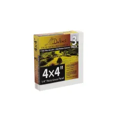 Jerry's Artarama Da Vinci Dual Sided Pro Panel Board - 3-Pack, 4x4" 6mm Deep Panels for Painting - Archival, Acid-Free Art Supplies - Ultra-Smooth & Medium Textured Paint Surfaces