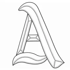 4-3/8" x 5-1/8" Exquisite Clear Glass Letter A Bevel Cluster BLA