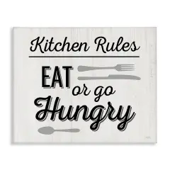 Stupell Industries Kitchen Rules or Go Hungry Canvas Wall Art Design by Natalie Carpentieri