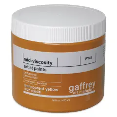 Gaffrey Art Material Standard Body Acrylic Paint - Yellow Iron Oxide, 473 ml jar