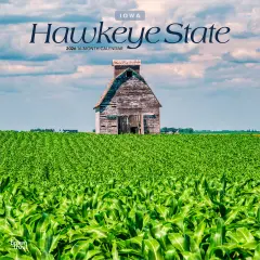 Hawkeye State | Iowa Places | 2026 12 x 24 Inch (Hanging) Monthly Square Wall Calendar | Plastic-Free