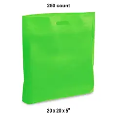 Economical Die Cut Handle Bags Ideal for Retail & Small Businesses for 20 x 20 x 5" Lime Green