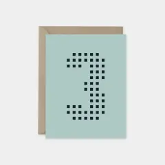 Age 3 Dotted Number Square Birthday Card