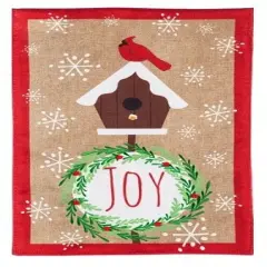 Christmas Joyful Cardinal 2 Sided Garden Flag Burlap